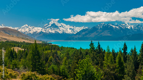 lake and mountains