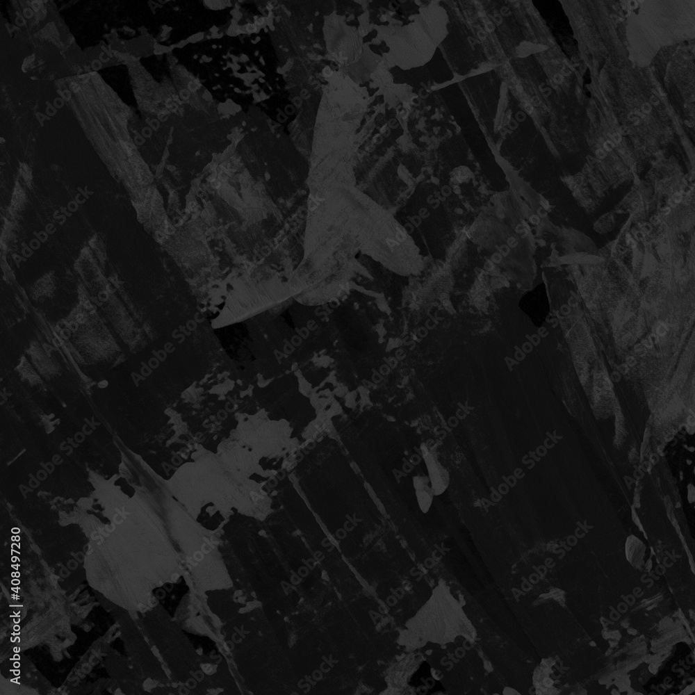 Obraz premium Modern contemporary acrylic background. Black texture made with a palette knife. Abstract painting on paper. Mess on the canvas.