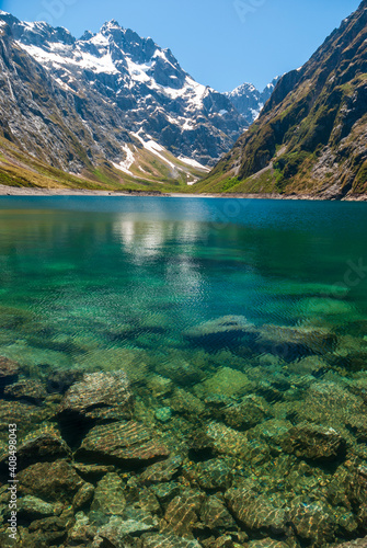 lake and mountains