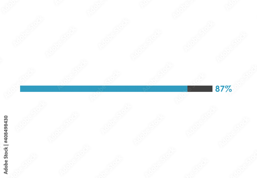 87% loading icon, 87% Progress bar vector illustration 87% loading icon, 87% Progress bar vector illustration