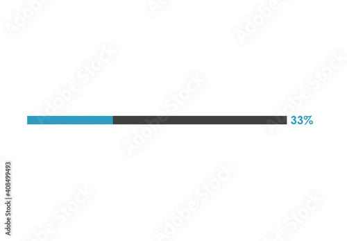 33% loading icon, 33% Progress bar vector illustration