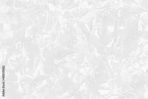 Modern contemporary acrylic background. White texture made with a palette knife. Abstract painting on paper. Mess on the canvas.