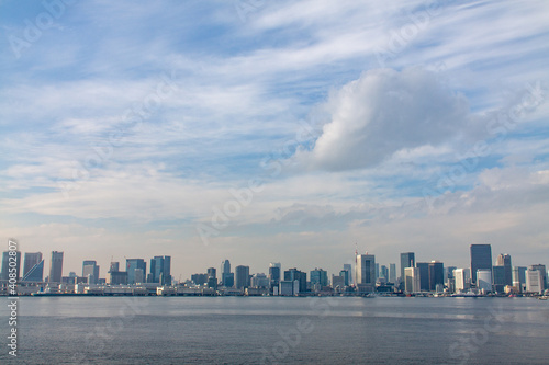 View of waterfront cityscape in Tokyo  Japan