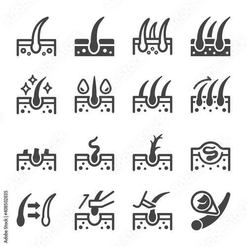 hair icon set,vector and illustration