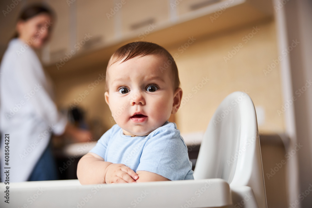 Close up of funny boy staring at camera Close up of funny boy staring at camera