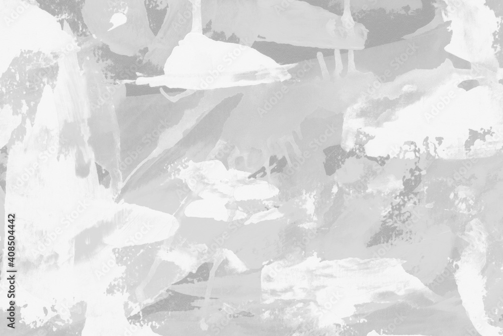 Fototapeta premium Modern contemporary acrylic background. White texture made with a palette knife. Abstract painting on paper. Mess on the canvas.