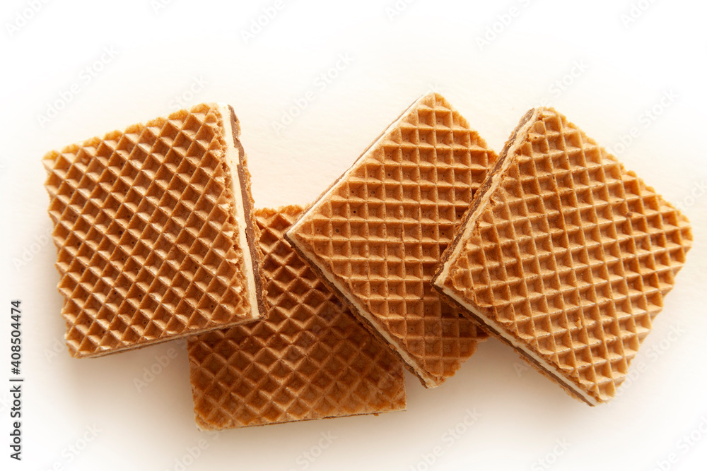 Crispy wafers with chocolate and hazelnut cream Crispy wafers with chocolate and hazelnut cream