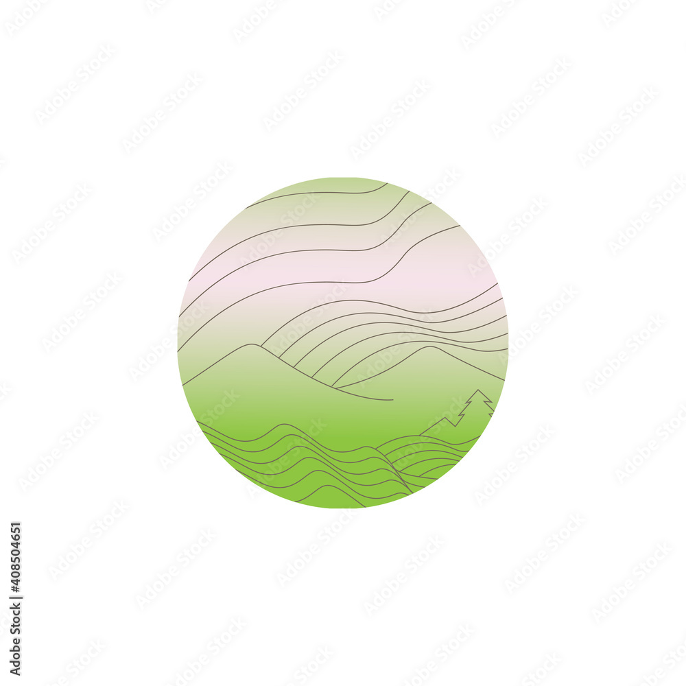 landscape circle color illustration of nature landscape circle color illustration of nature