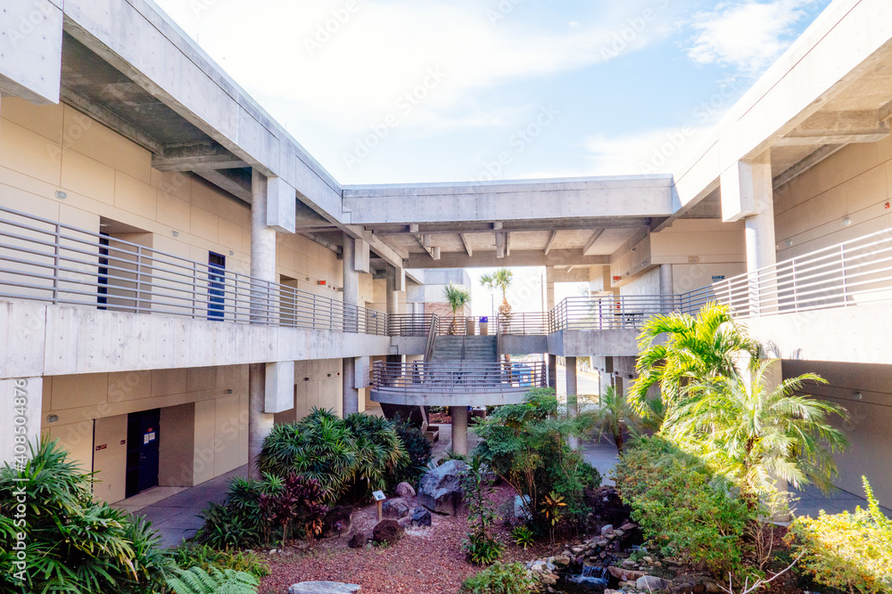 Beautiful campus of Hillsborough Community College, Dale Mabry in Tampa, Florida