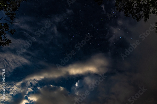 Night Sky with Stars and Storm Clouds Rolling In