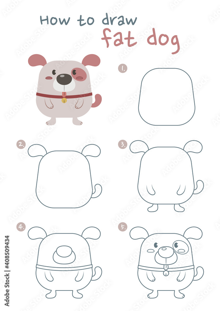 How to draw a puppy vector illustration. Draw a puppy step by step ...