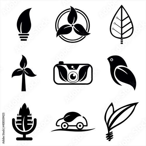 Natural Logo Design Icon Template For Business And Company