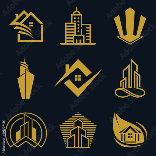 Real Estate Logo vector Icon Design For Business And Company