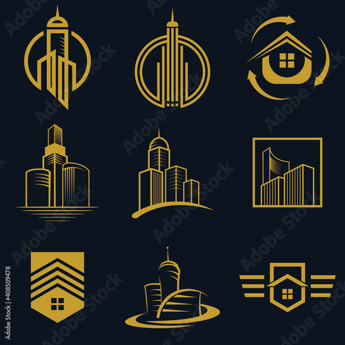 Real Estate Logo vector Icon Design For Business And Company