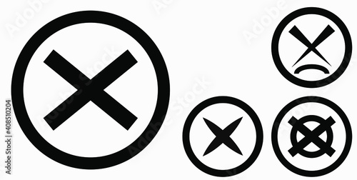 Cancel icon. Prohibition of action. Stop procedure. Cancel download. Vector icon.