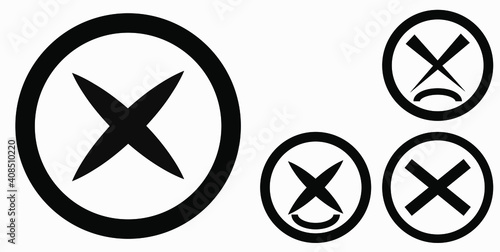Cancel icon. Prohibition of action. Stop procedure. Cancel download. Vector icon.