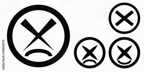 Cancel icon. Prohibition of action. Stop procedure. Cancel download. Vector icon.