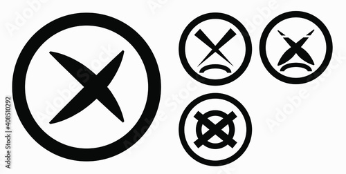 Cancel icon. Prohibition of action. Stop procedure. Cancel download. Vector icon.