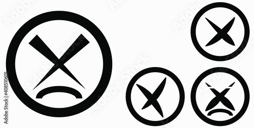 Cancel icon. Prohibition of action. Stop procedure. Cancel download. Vector icon.