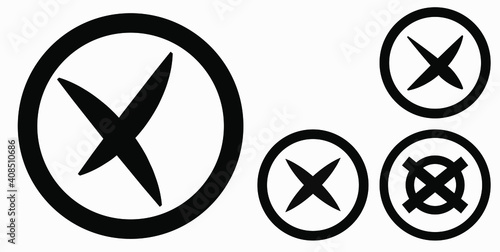 Cancel icon. Prohibition of action. Stop procedure. Cancel download. Vector icon.