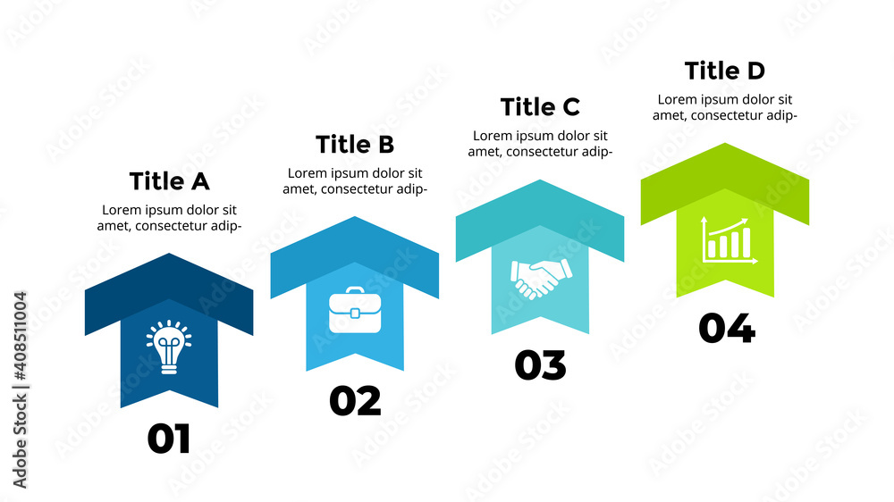 Arrows Vector Infographic. Presentation slide template. Chart diagram. 4 steps.