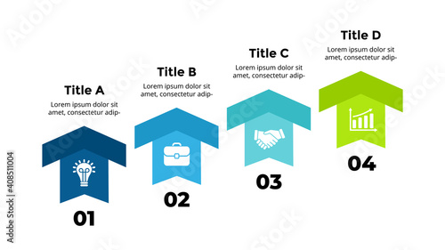 Arrows Vector Infographic. Presentation slide template. Chart diagram. 4 steps.