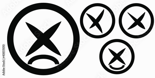 Cancel icon. Prohibition of action. Stop procedure. Cancel download. Vector icon.