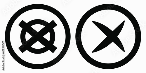 Cancel icon. Prohibition of action. Stop procedure. Cancel download. Vector icon.