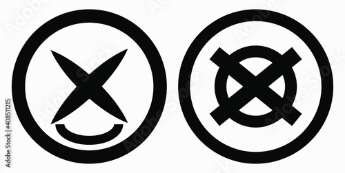 Cancel icon. Prohibition of action. Stop procedure. Cancel download. Vector icon.
