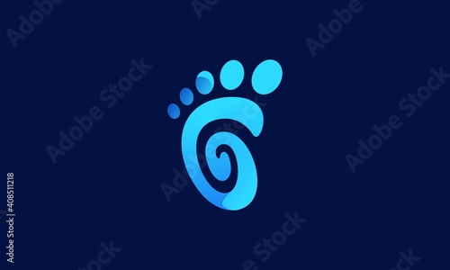 Foot. Abstract. Gradiet. logo. step