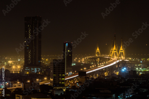 panoramic high-angle evening background of the city view,with natural beauty and blurred sunsets in the evening and the wind blowing all the time,showing the distribution of city center accommodation