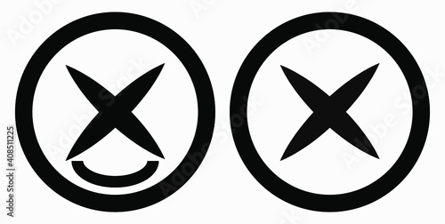 Cancel icon. Prohibition of action. Stop procedure. Cancel download. Vector icon.