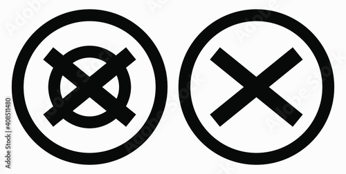Cancel icon. Prohibition of action. Stop procedure. Cancel download. Vector icon.