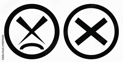 Cancel icon. Prohibition of action. Stop procedure. Cancel download. Vector icon.