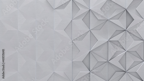 Futuristic Metal Background With Copy Space (3D Illustration)