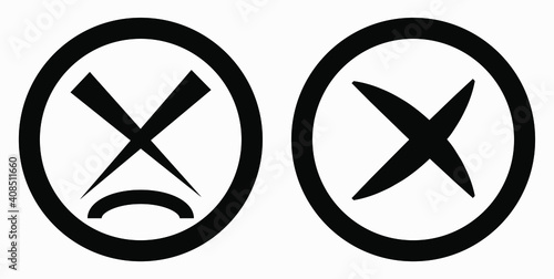 Cancel icon. Prohibition of action. Stop procedure. Cancel download. Vector icon.