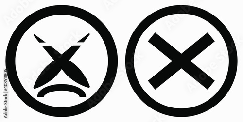 Cancel icon. Prohibition of action. Stop procedure. Cancel download. Vector icon.