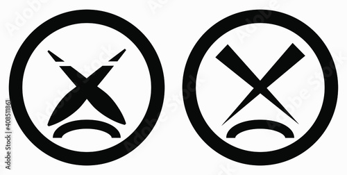 Cancel icon. Prohibition of action. Stop procedure. Cancel download. Vector icon.
