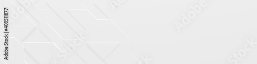 Wide White Abstract Background With Copy Space (Website Head) (3D Illustration)