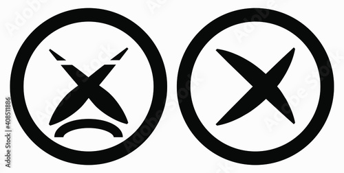 Cancel icon. Prohibition of action. Stop procedure. Cancel download. Vector icon.