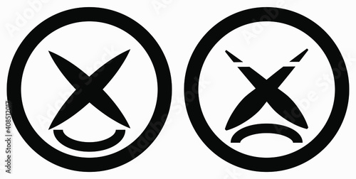 Cancel icon. Prohibition of action. Stop procedure. Cancel download. Vector icon.