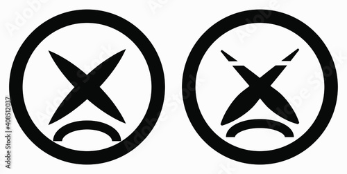 Cancel icon. Prohibition of action. Stop procedure. Cancel download. Vector icon.