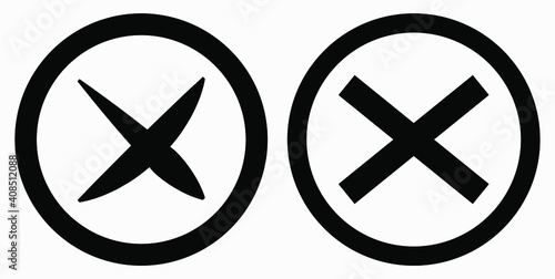 Cancel icon. Prohibition of action. Stop procedure. Cancel download. Vector icon.