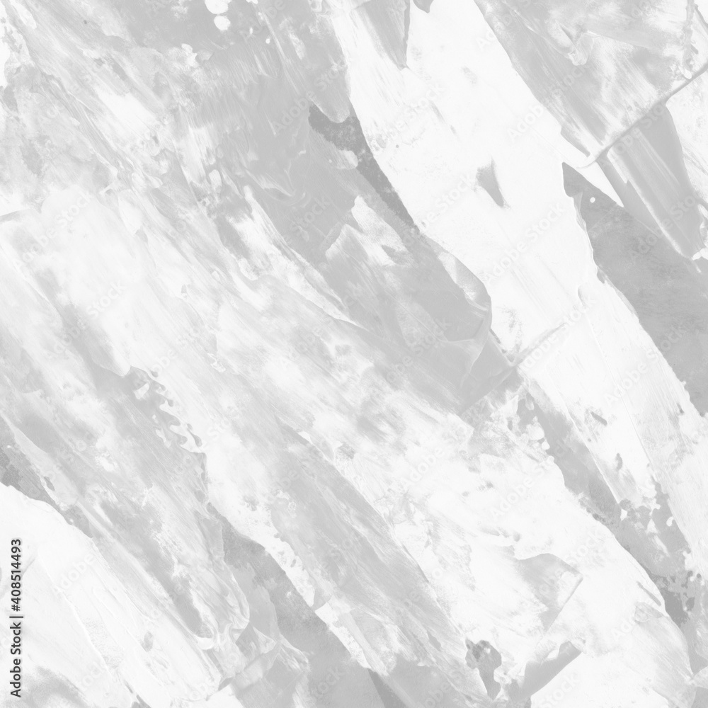 Fototapeta premium Modern contemporary acrylic background. White texture made with a palette knife. Abstract painting on paper. Mess on the canvas.