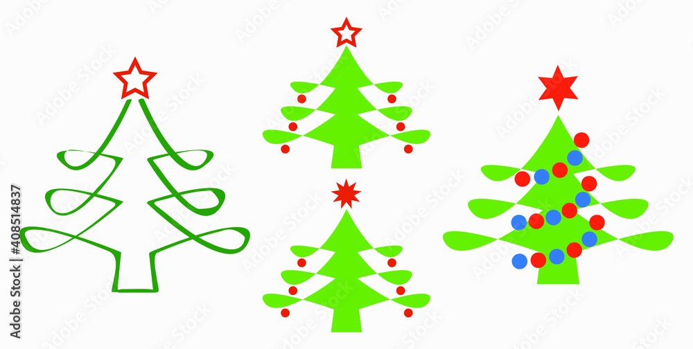 Fototapeta premium Christmas tree. Christmas. New Years holiday. Decorations for Christmas. Vector icon.
