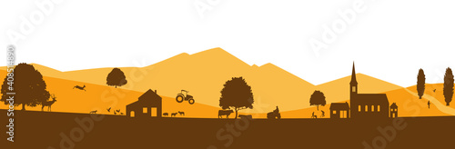 Paysage-campagne-tons chauds