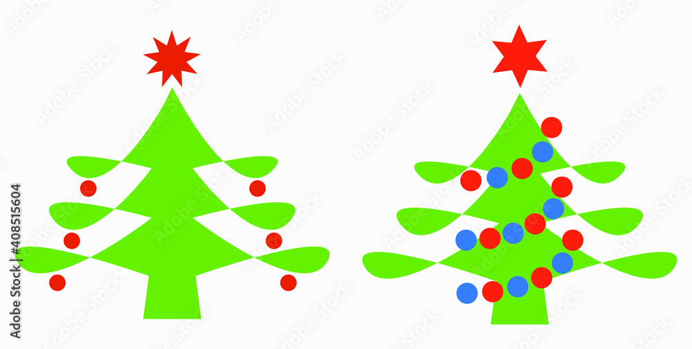 Christmas tree. Christmas. New Years holiday. Decorations for Christmas. Vector icon.