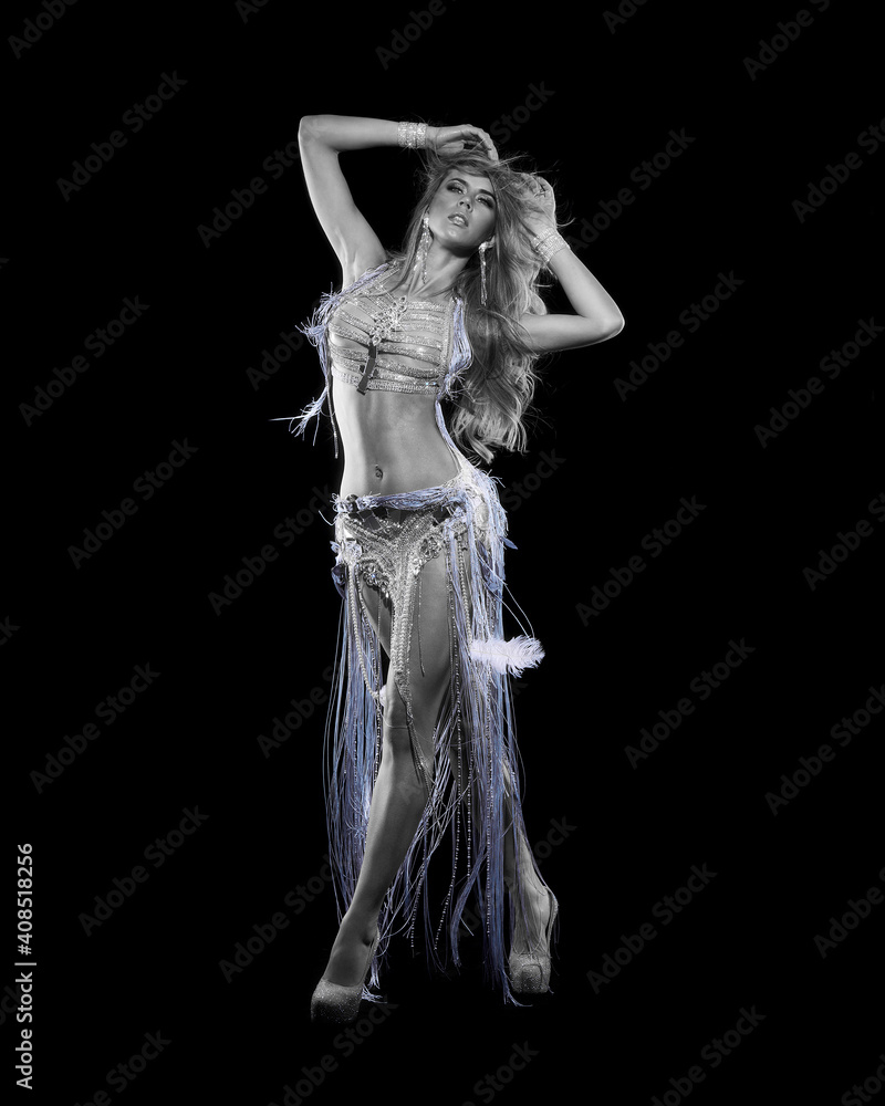 Full length portrait of beautiful woman in luxury dress Full length portrait of beautiful woman in luxury dress