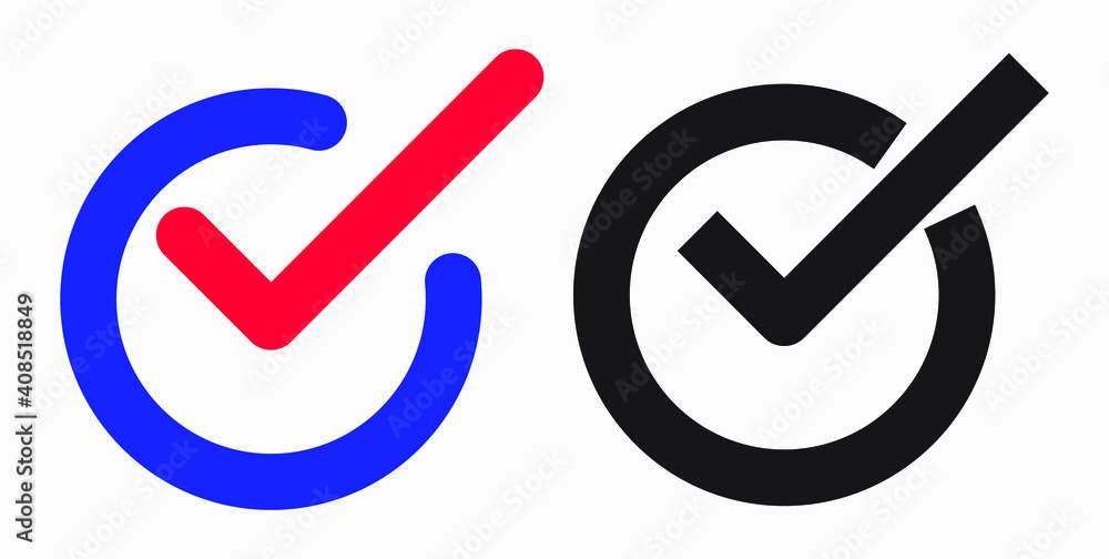 Icon ok. Okay icon. Confirmation of action. Checkbox. Choice. Vector icon. Icon ok. Okay icon. Confirmation of action. Checkbox. Choice. Vector icon.