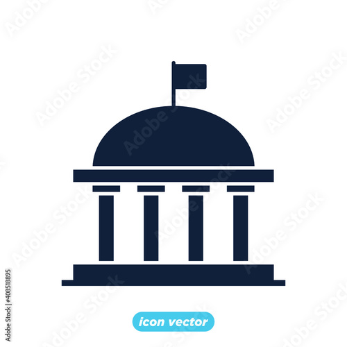 Museum Building icon template color editable. Museum Building symbol vector illustration for graphic and web design.